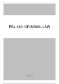 PBL 410: Criminal law (2020) (Exam notes) (Study Themes 1-9)