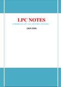 LPC Notes Commercial Law - Sale and Supply of Goods - 2019/2020 (Distinction Grade)