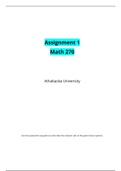 MATH 270 Assignment 1 / MATH270 Assignment 1(Latest): Athabasca University (ANSWERS VERIFIED ALL CORRECT)