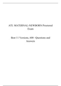 ATI Maternal Newborn/ Maternal Newborn Proctored Exam (11 Latest Versions), More than 600 Question Answers, 100% Verified Answers