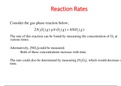 Reaction rate(average rates and Instantenous rates)