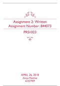 PRS 1023 Assignment 2