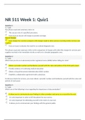 NR 511 Week 1 Quiz 1,  NEW, Best Reviewed Document: NR 511: Differential Diagnosis and Primary Care Practicum Chamberlain college of Nursing