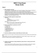 NR 511 Final Exam Study Guide-Version-1, Best Reviewed Document: NR 511: Differential Diagnosis and Primary Care Practicum,  Chamberlain college of Nursing