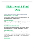 Chamberlain College of Nursing - NR 511 wk8 Final Quiz.(verified) latest 