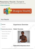 Tina Jones Respiratory | Completed | Shadow Health 2