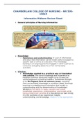 CHAMBERLAIN COLLEGE OF NURSING - NR 599-10645 Informatics Midterm Review Sheet