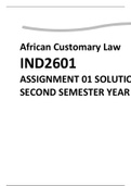 IND2601 ASSIGNMENT 01 SOLUTIONS SECOND SEMESTER YEAR 2020