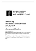 Summary Consumer Behaviour | Business Administration 2019-2020 | Consumer & Digital Marketing | Universiteit van Amsterdam (UvA) 