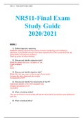 NR511-Final Exam Study Guide 2020/2021