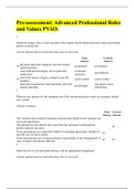 NURS C128 -Pre-assessment: Advanced Professional Roles and Values PVAO.
