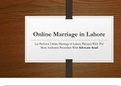 Legal Service For Procedure of Online Marriage in Pakistan