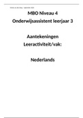 Aantekeningen Nederlands Leerjaar 3 Onderwijsassistent