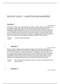 BUSI 561 QUIZ 2 – QUESTION AND ANSWERS