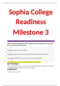 Sophia College Readiness Milestones 1,2,3 and Final;Latest Fall 2020_complete solutions_already passed.
