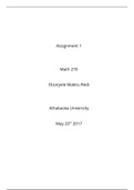 MATH 270 Assignment 1 / MATH270 Assignment 1: Athabasca University, Calgary(100% Correct Answers, Best Preparation Document to Secure Grade A)