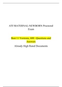 ATI Maternal Newborn Proctored Exam (11- Version),  (Complete Solution Guides, Secure bettergrades with more versions)