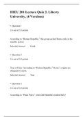 HIEU 201 LECTURE QUIZ 3 Answer (4 Versions), HIEU 201 HISTORY OF WESTERN CIVILIZATION I, Highly Rated Document, Liberty University