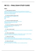 NR 511/ NR511- FINAL EXAM STUDY GUIDE QUESTIONS AND ANSWERS. LATEST.