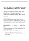 MKT 421 WEEK 5 Signature Assignment The Entrepreneurial Marketing Manager.docx