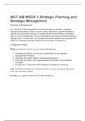 MGT 498 WEEK 1 Strategic Planning and Strategic Management.docx