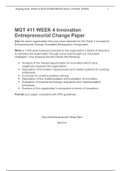 MGT 411 WEEK 4 Innovation Entrepreneurial Change Paper.docx