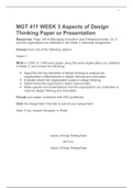 MGT 411 WEEK 3 Aspects of Design Thinking Paper or Presentation.docx