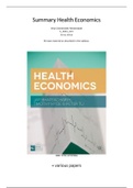 Summary Health Economics Minor Health Care Management VU Amsterdam