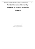 NURSING 3821 Ethics in Nursing Research......
