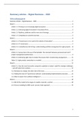 Summary of all articles of exam TDB - 2020