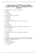 Walden University NURS 6512N Advanced Health Assessment WEEK 3 QUIZ 1-4 – Questions and Answers (Graded A) 