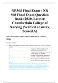 NR508 Week 8 Final Exam / NR 508 Week 8 Final Exam (Newest 2020): Chamberlain College of Nursing | ( 100% Verified Answers 