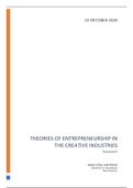 Summary Theories of Entrepreneurship in the Creative Industries 2020/2021
