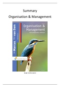 Summary Organisation & Management 