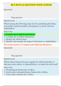 BUS309 FLAG QUESTION WITH ANSWER / BUS 309 FLAG QUESTION WITH ANSWER  (GRADED A):UNIVERSITY OF PHOENIX