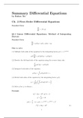 [BSc TN] Summary Boyce's Differential Equations and Boundary Value Problems