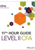 2016 CFA Level 2 Wiley 11th Hour Guide 