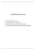 NURS 6630N Final Exam (4 Versions, 2020) & NURS 6630N Midterm Exam (3 Versions, 2020) (75 Q & A in Each Version, Verified and 100% Correct Answers)