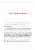 NR 602 Week 8 Reflection:
