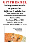 Uittreksel Gedrag en Cultuur In Organisaties Dijkstra Wildschut 1e druk 2016 NCOI Organisatiepsychologie