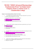 NR 565 / NR565 Advanced Pharmacology Fundamentals Week 7 & 8 Quiz bank | Chapters 20,34 | LATEST, Q & A | Chamberlain College