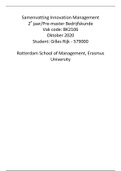 Samenvatting colleges Innovatiemanagement 2e jaar BK2106 Moocs & colleges Erasmus universiteit RSM