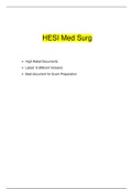 HESI Med Surg Exam (Latest 8 Versions), Complete Exam Preparation,100% Verified Documents, Absolute Satisfaction