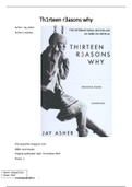 Book Report English Thirteen Reasons Why