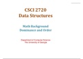 CSCI 2720 Data Structures Math Background Dominance and Order 