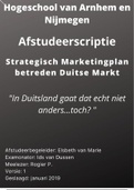 Voorbeeld scriptie marketingplan Duitsland marketingstrategie HAN geslaagd