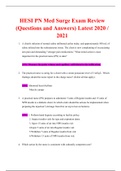 HESI PN Med Surge Exam Review (Questions and Answers) Latest 2020 / 2021