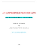 ATI COMPREHENSIVE PREDICTOR EXAM (10 VERSIONS ) (LATEST) | COMPLETE SOLUTIONS | VERIFIED & 100 % CORRECT 