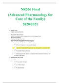 NR566 / NR 566 Final exam study guide (Advanced Pharmacology for Care of the Family)