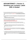 HESI MATERNITY ( Version 1) Questions and Answers, Latest 2020. A Graded
